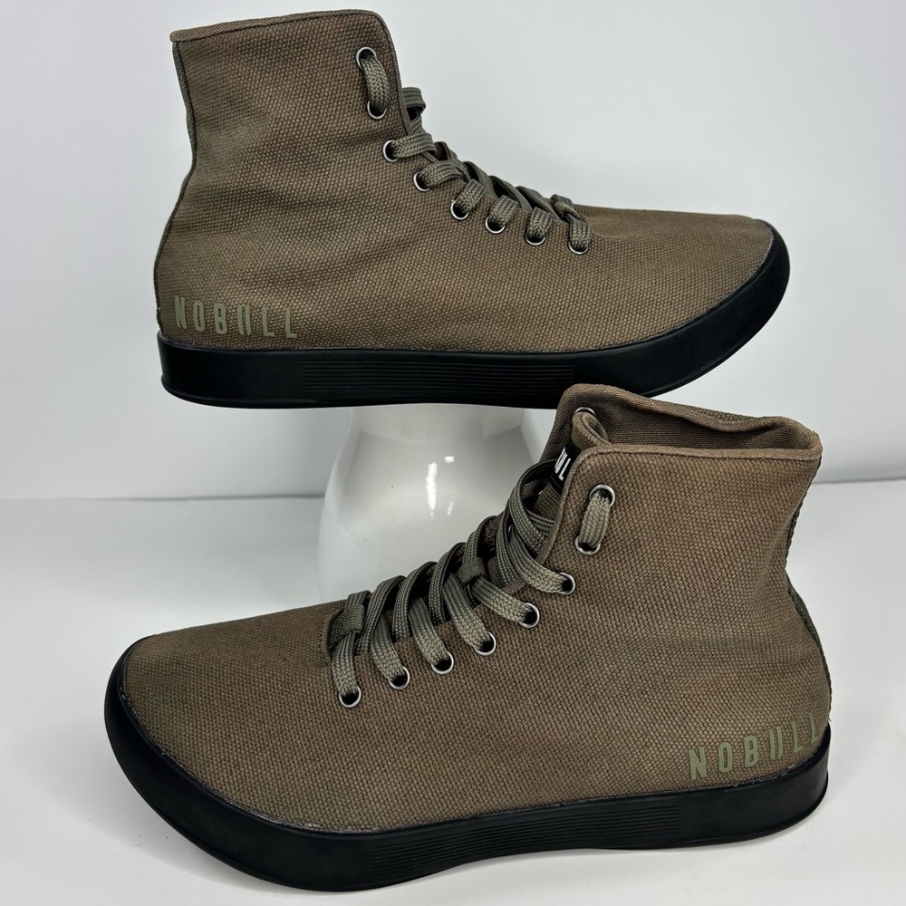 No Bull Shoes Women’s 7 Men’s 5.5 High Top Green Canvas Trainers Gym Sneaker